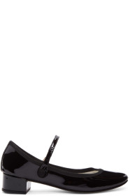 Repetto - Chaussures à talons hauts en cuir verni noires Rose Mary-Jane
