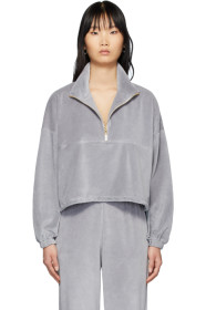 Gil Rodriguez - SSENSE 限定 グレー ベロア Diana ハーフジップ スウェットシャツ