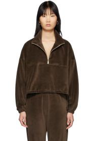 Gil Rodriguez - SSENSE 限定 ブラウン ベロア Diana ハーフジップ スウェットシャツ