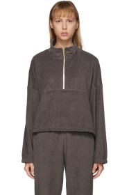Gil Rodriguez - SSENSE Exclusive Brown Terry Diana Half-Zip Sweatshirt