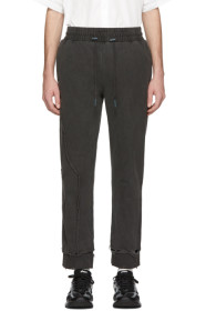 C2H4 - Pantalon de survêtement asymétrique à effet usé gris Agitator