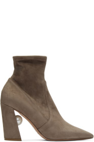 Nicholas Kirkwood - Taupe Stretch Miri Boots