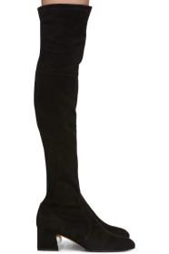 Nicholas Kirkwood - Bottes cuissardes en suède noires Miri
