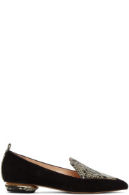 Nicholas Kirkwood - Black Python Suede Beya 18 Loafers