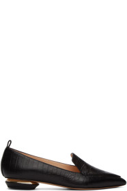 Nicholas Kirkwood - SSENSE Exclusive Black Croc Beya Loafers