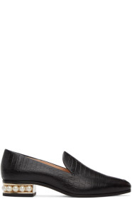 Nicholas Kirkwood - SSENSE Exclusive Black Croc Casati 25 Moccassins