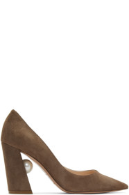 Nicholas Kirkwood - Chaussures à talons hauts en suède taupe Miri