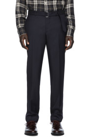 Officine Générale - Navy Wool Pinpoint Paul Trousers