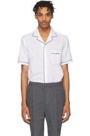 Officine Générale - Chemise blanche et bleu marine Jeffrey