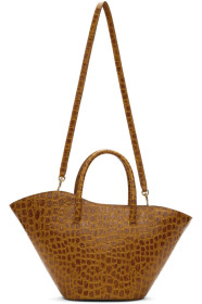 Little Liffner - Tan Small Croc Open Tulip Tote