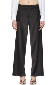 Christopher Esber - Black Bias Satin Trousers