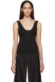 Christopher Esber - Black Ribbed Bra Tank Top