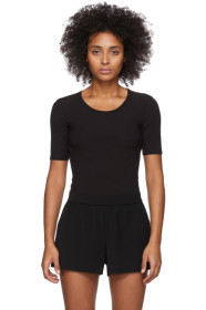 Wone - Black Rib Knit T-Shirt