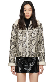 Stand Studio - Black & Off-White Snake Maj Jacket