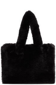 Stand Studio - Black Faux-Fur Small Liz Tote