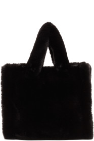 Stand Studio - Black Faux-Fur Medium Lolita Tote