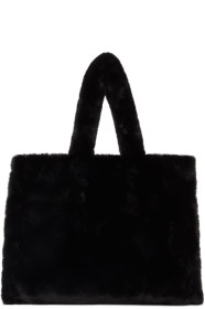 Stand Studio - Black Faux-Fur Large Lola Tote