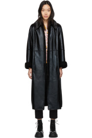 Stand Studio - Black Faux-Leather Nino Coat