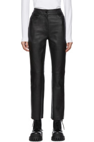 Stand Studio - Black Leather Avery Trousers