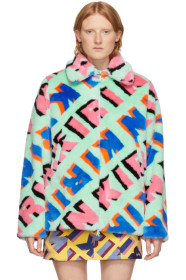 Kirin - Multicolor Eco-Fur Typo Jacket