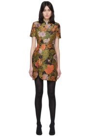 Richard Quinn - Brown Floral & Crystal Short Dress