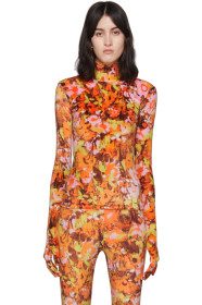 Richard Quinn - Orange Floral Turtleneck