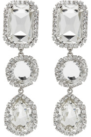 Wandering - Silver Crystal Stone Drop Earrings