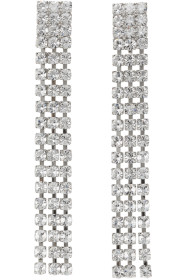 Wandering - Boucles d'oreilles argentées Crystal Long Chain