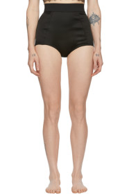 Wandering - Black Satin Briefs
