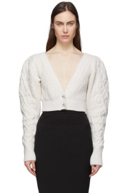 Wandering - Off-White Cable Knit Cropped Cardigan