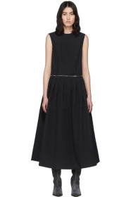 We11done - Robe longue noire Zip Detail