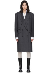 We11done - Grey Tailored Double-Breasted Coat