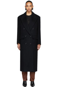 We11done - Manteau surdimensionné à double boutonnage noir