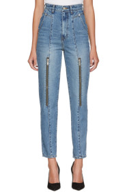 We11done - Blue Zip Mom Jeans