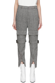 We11done - Grey Herringbone Pocket Trousers