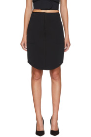 We11done - Black Bonded Jersey Miniskirt