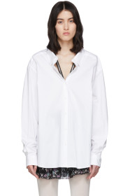 We11done - Chemise à manches longues blanche Zip Detail