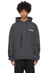 We11done - Grey Metal Logo Hoodie