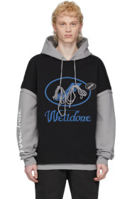 We11done - Black & Grey Remake Logo Hoodie