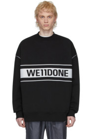 We11done - Black Reflective Logo Sweatshirt