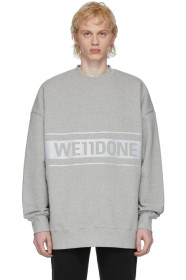 We11done - Grey Reflective Logo Sweatshirt