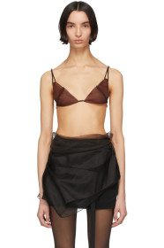 Nensi Dojaka - Brown Silk 6 Bra