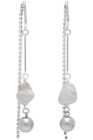 Mounser - Silver White Cap Earrings