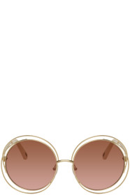 Chloé - Lunettes de soleil dorées et roses Carlina
