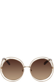 Chloé - Gold & Brown Carlina Sunglasses