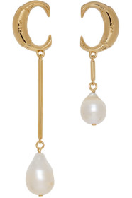 Chloé - Gold 'Chloé C' Pearl Earrings