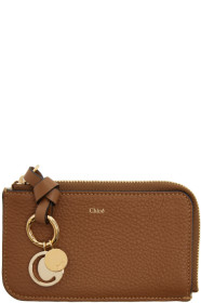 Chloé - Tan Alphabet Zip Card Holder