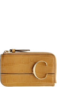 Chloé - Yellow Croc 'Chloé C' Card Holder