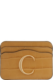Chloé - Yellow Croc 'Chloé C' Card Holder
