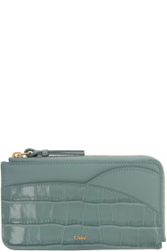 Chloé - Blue Croc Walden Zip Card Holder